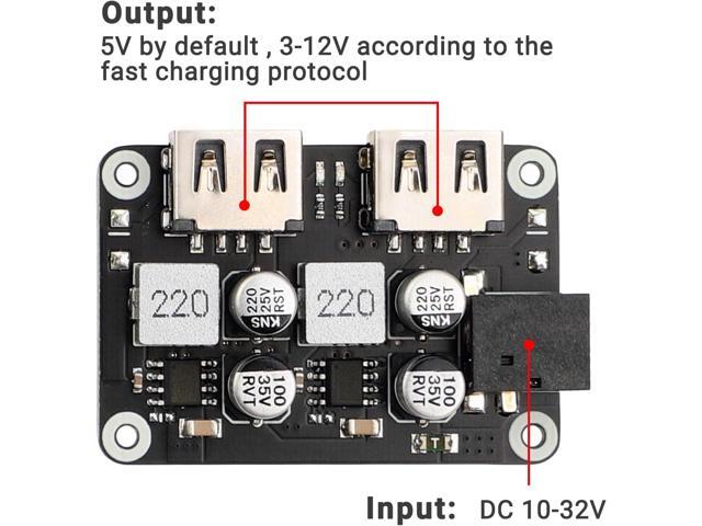 DROK USB Buck Converter 2pcs,DC 12V to 5V Dual USB Port Fast Charger Board Auto Power Supply Adapter DC-DC 10-32V 12V 24V to 5V 9V Voltage Step...