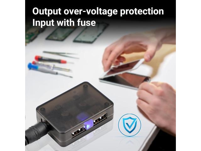 DROK USB Buck Converter 2pcs,DC 12V to 5V Dual USB Port Fast Charger Board Auto Power Supply Adapter DC-DC 10-32V 12V 24V to 5V 9V Voltage Step...