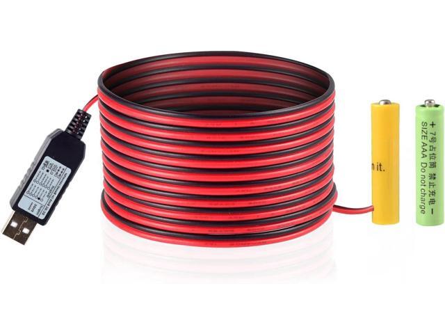 USB AAA Battery Eliminator Replace Kit 5V to 3V Power Supply Converter 2 AAA Connect Cable 78INCH (2AAA-3V)