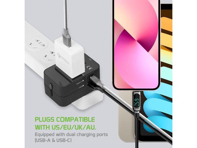 Portable Worldwide Universal Power Adapter Converter All in One International Wall Charger Plug for Wall Plug Input in USA EU UK France Italy...
