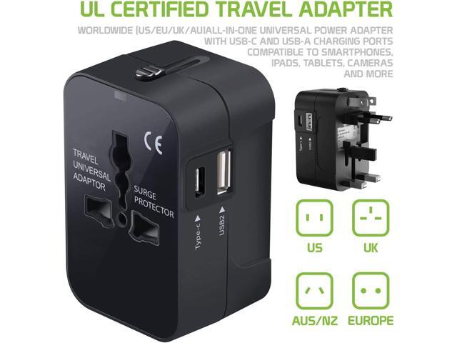 Portable Worldwide Universal Power Adapter Converter All in One International Wall Charger Plug for Wall Plug Input in USA EU UK France Italy...