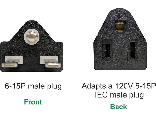 BloomGrow 4 PCS 120V to 240V Black Plug Adapter, 5-15P to 6-15R, NEMA Converter (4 PCS)