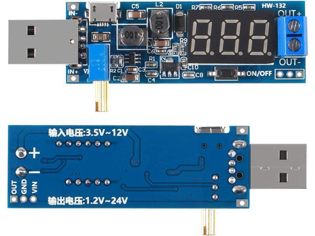 6pcs USB Buck Boost Converter 3.5V-12V to 1.2V-24V DC-DC Step Up Step Down Power Supply Module Voltage Regulator 5V to 3.3V 9V 12V 18V 24V