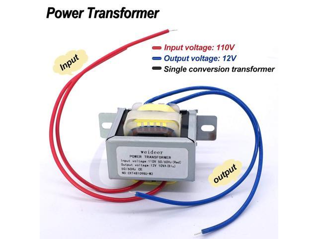 Weideer Input AC 110V 50/60HZ Output AC 12V 10VA Transformer - Single Phase for Lighting & Audio Power Supplies - K-001