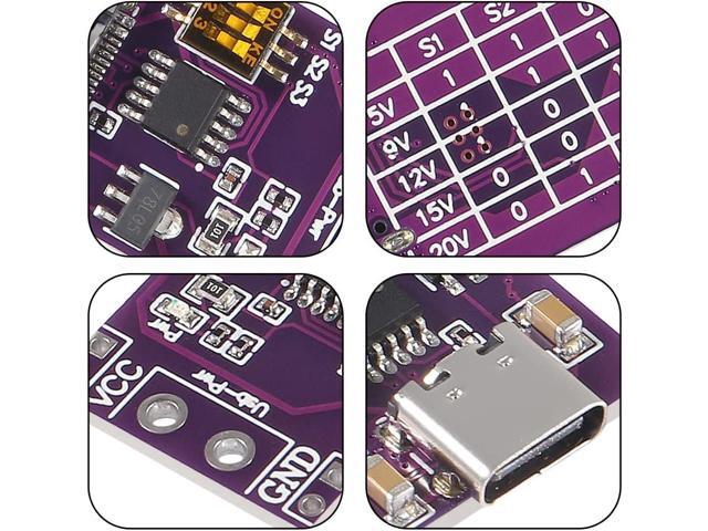 10-Pack Type-C QC AFC PD2.0 PD3.0 to DC Spoof Scam Fast Charge Trigger Polling Detector USB-PD Notebook Power Supply Change Board Module