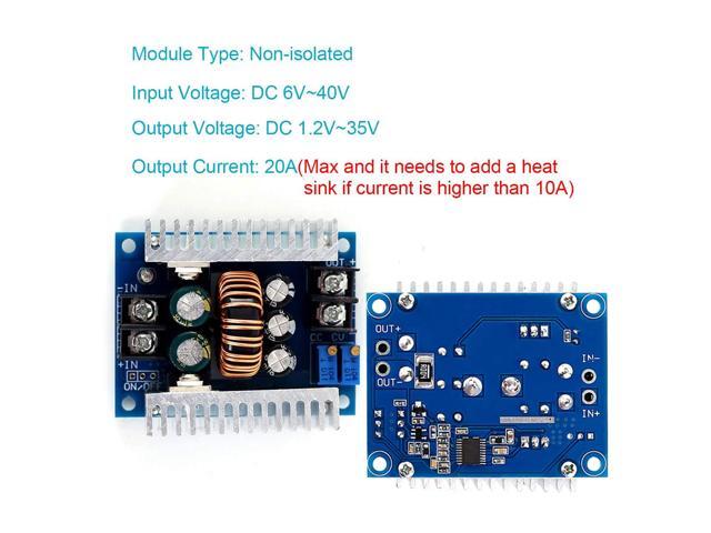 20A Power Supply Module DC-DC 6V-40V to 1.2V-35V Step Down Buck Converter Adjustable Buck Adapter CVCC Constant Voltage Constant Current Converter...