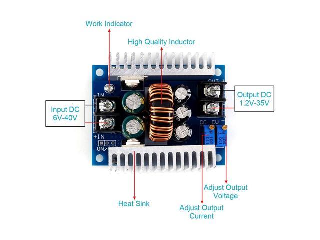20A Power Supply Module DC-DC 6V-40V to 1.2V-35V Step Down Buck Converter Adjustable Buck Adapter CVCC Constant Voltage Constant Current Converter...