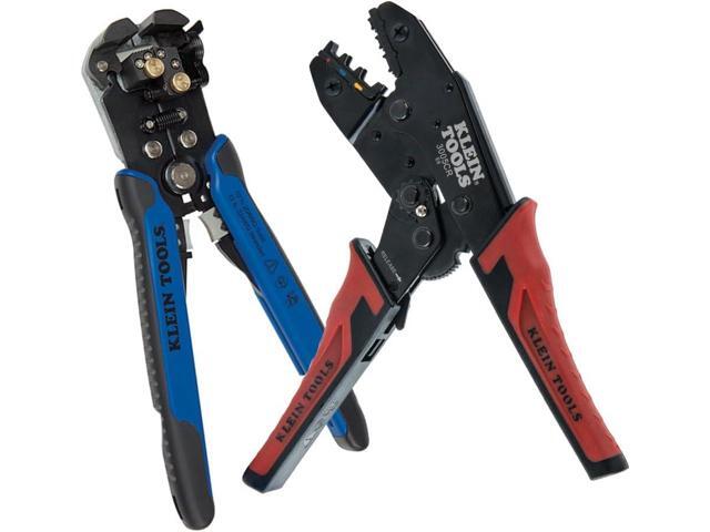Klein Tools 80013 Wire Stripper / Ratcheting Crimper, Electrical Crimping Tool Kit with Automatic Wire Stripper and Ratcheting Insulated Terminal.