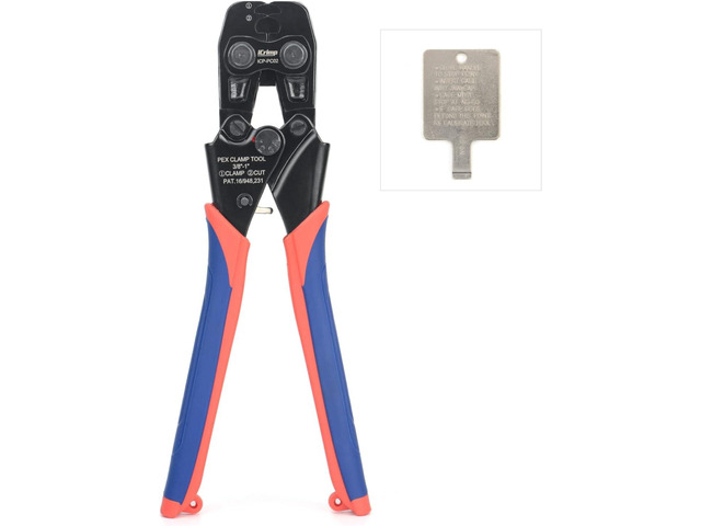 iCrimp ICP-PC02 PEX Clamp Tool for Pinching and Removing Stainless Steel PEX Clamp Rings, 3/8', 1/2', 3/4', 5/8' and 1', PEX Clamp Removal Tool