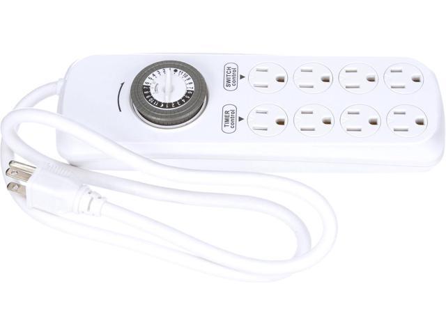 Southwire Woods Indoor 8-Outlet Power Strip Timer - Power Strip with Built-In Mechanical Timer - Programmable Outlet Strip - Grounded Outlets -...