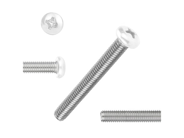 QISHENG 100 PCS White Head #8-32X2 Stainless Steel Phillips Pan Head Machine Screws,DIY,Repair,Install Furniture and Electrical Appliances...