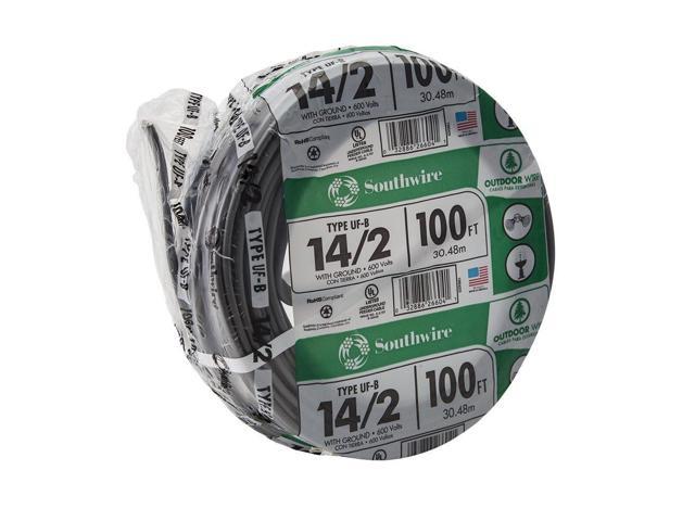 Southwire 13054226 14/2 UF W/G Hundred' Wire, Gray, Hundred Ft