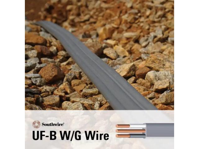 Southwire 13054226 14/2 UF W/G Hundred' Wire, Gray, Hundred Ft