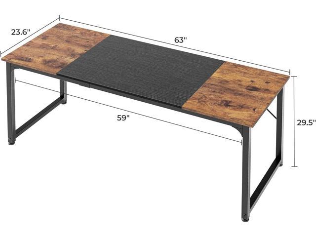 Huuger Computer Desk, 63 Inch Office Desk, Gaming Desk with Storage, Writing Desk Work Desk for Home Office, Study, Modern Simple Desk, Large...