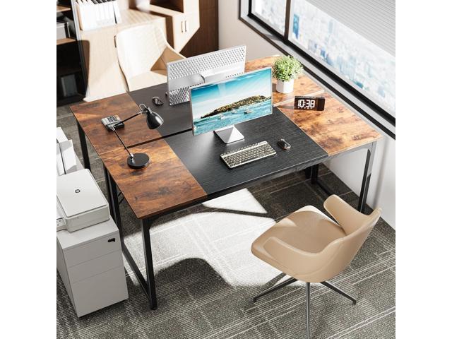 Huuger Computer Desk, 63 Inch Office Desk, Gaming Desk with Storage, Writing Desk Work Desk for Home Office, Study, Modern Simple Desk, Large...