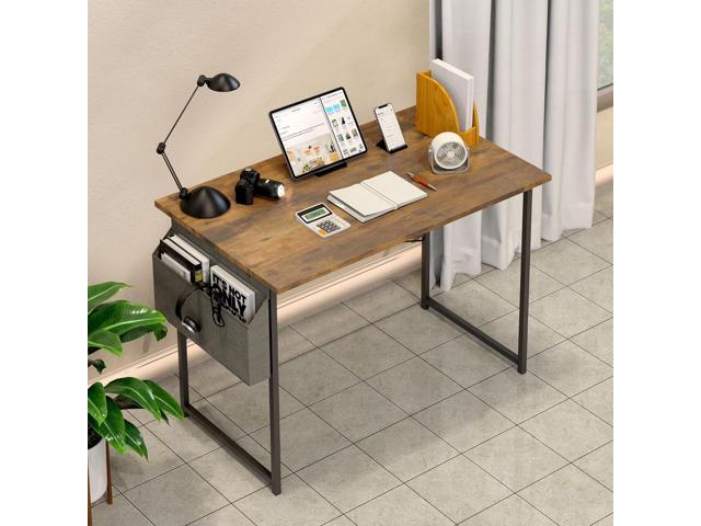 YSSOA Small Space Writing Desk with Headphone Hooks, Modern Simple Design, Suitable for Study, Home Office and Children's Room