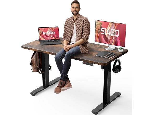 SIAGO Electric Standing Desk Adjustable - 48 x 24 Inch Sit Stand up Desk with Cable Management - 3 Memory Preset Adjustable Height Desk Computer...