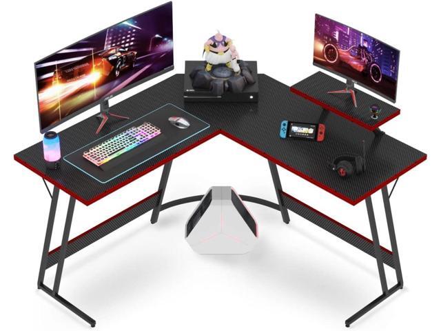 51 L Shaped Gaming Desk, Corner Desk with Monitor Stand, Computer PC Table for Home Office Writing Studying Working, Gamer-Friendly, Space-Saving,...