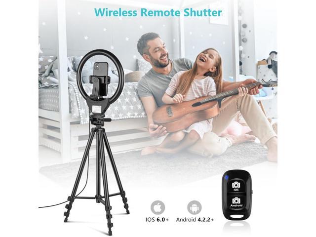 Sensyne 10'' Ring Light with 50'' Extendable Tripod Stand, LED Circle Lights with Phone Holder for Live Stream/Makeup/YouTube Video/TikTok,...