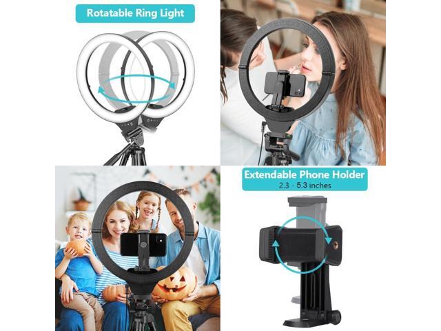 Sensyne 14'' Ring Light with 50'' Extendable Tripod Stand, LED Circle Lights with Phone Holder for Live Stream/Makeup/YouTube Video/TikTok,...