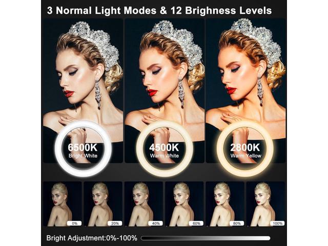 13' RGB Ring Light with 63' Stand and 2 Phone Holders, Tablet iPad Holder, Sunset Lamp, 51 Color Modes Selfie Ringlight with Desk Tripod, Halo Ring...