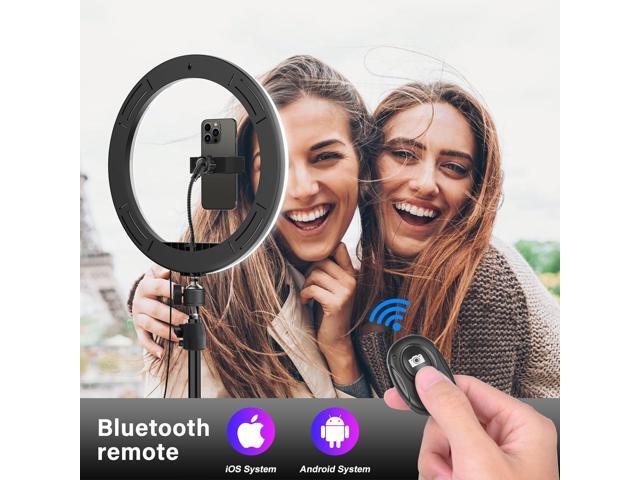13' RGB Ring Light with 63' Stand and 2 Phone Holders, Tablet iPad Holder, Sunset Lamp, 51 Color Modes Selfie Ringlight with Desk Tripod, Halo Ring...