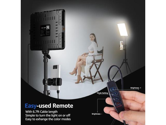 2-Pack LED Video Light Kit, NiceVeedi Studio Light, 2800-6500K Dimmable Photography Lighting Kit with Tripod Stand & Phone Holder, 73' Stream Light...