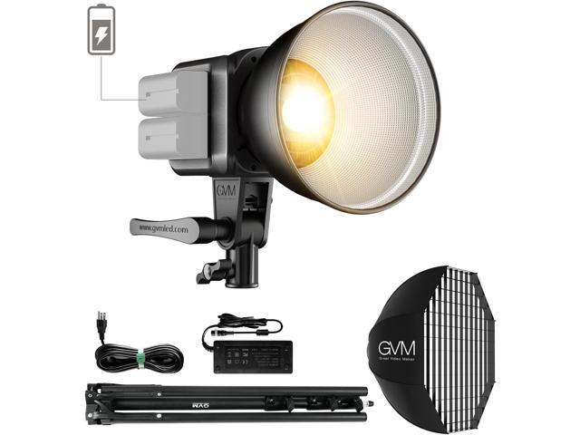 GVM Great Video Maker GVM 80W Bi-Color COB Video Light Kit, 2700K~7500K Continuous Lighting for Photography with Bowens Mount Softbox & Stand, 8...
