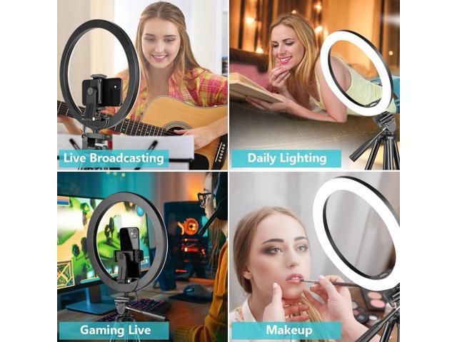 Sensyne 12'' Ring Light with 50'' Extendable Tripod Stand, LED Circle Lights with Phone Holder for Live Stream/Makeup/YouTube Video/TikTok,...