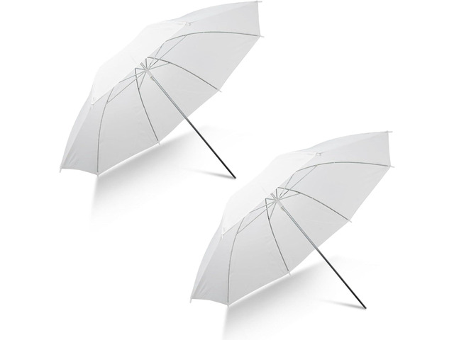 [2 Pack] 33'/84cm White Translucent Soft Umbrella Kit,Photography Umbrella Lighting Kit for Studio/Outdoor Photo and Video Lighting Accessories (2...