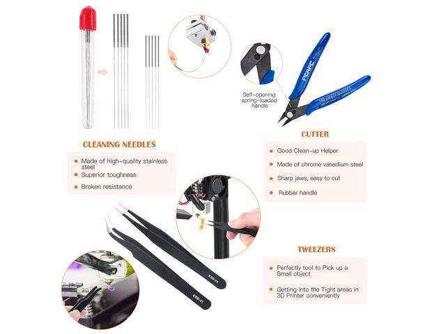 OLYCRAFT 23PCS 3D Printer Tool 3D Printer Nozzle Cleaning Tool Removal Tool Kit Includes Putty Knife, Wire Brush, Wire Flush Cutter, Scraper Knife,...