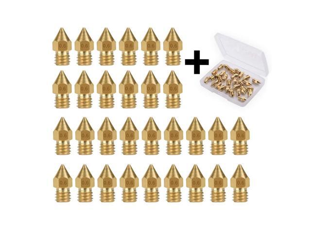 30PCS 0.6mm 3D Printer Extruder Nozzles for Anet A8 Makerbot MK8 Creality CR-10 S4 S5 Ender 3 3Pro 5