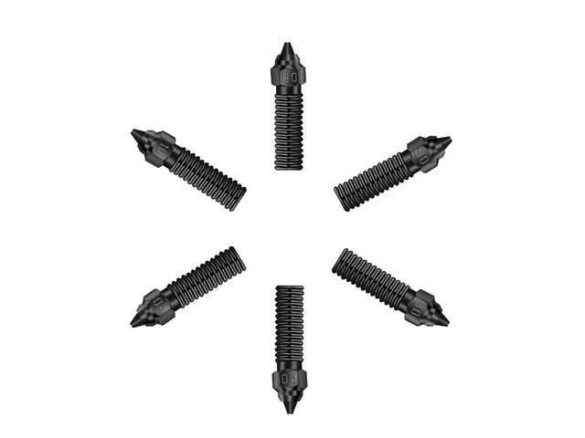 Sovol SV06 Plus/SV07/SV07 Plus Hardened Steel High Flow Nozzles 0.4mm*2pcs/0.6mm*2pcs/0.8mm*1pc/1mm*1pc 6pcs in Total