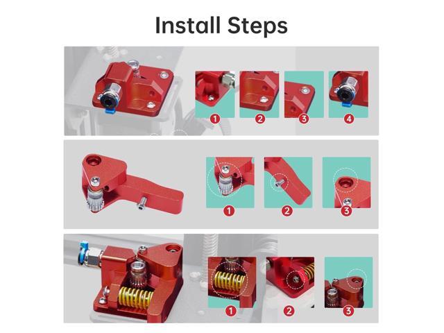 Bigtreetech Upgrade Dual Gear Extruder, Double Gear MK8 Extruder 3D Printer Dual Driver Stock Feeder All Metal 1.75mm Filament Extruder Kit for...