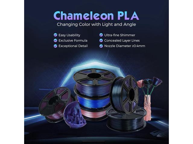 FLASHFORGE PLA Filament 1.75mm +/- 0.02mm Burnt Titanium, Color Changeable 3D Printer Filament 1kg (2.2lbs), Chameleon Changing Colors with Light,...