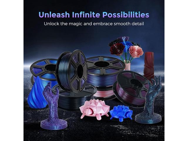 FLASHFORGE PLA Filament 1.75mm +/- 0.02mm Burnt Titanium, Color Changeable 3D Printer Filament 1kg (2.2lbs), Chameleon Changing Colors with Light,...