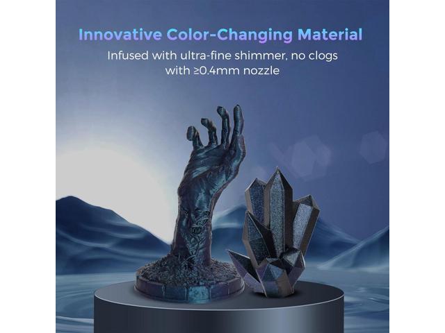 FLASHFORGE PLA Filament 1.75mm +/- 0.02mm Burnt Titanium, Color Changeable 3D Printer Filament 1kg (2.2lbs), Chameleon Changing Colors with Light,...