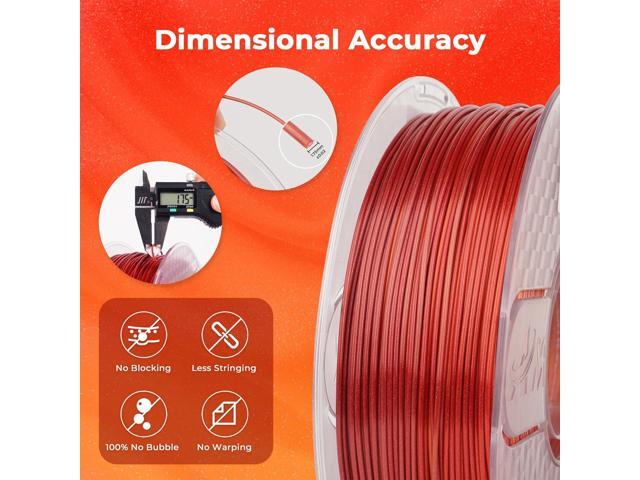 AMOLEN PLA 3D Printing Filament, PLA Filament 1.75mm Silk Shiny Filament Red Gold Filament, 3D Printer Gradient Pla Filament 1KG/2.2lb Compatible...