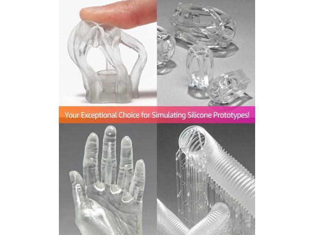 SuperElastic 3D Printer Resin, Softness 60A Simulating Soft Silicone, Made in Korea by 3DMaterials (1000g, Clear)