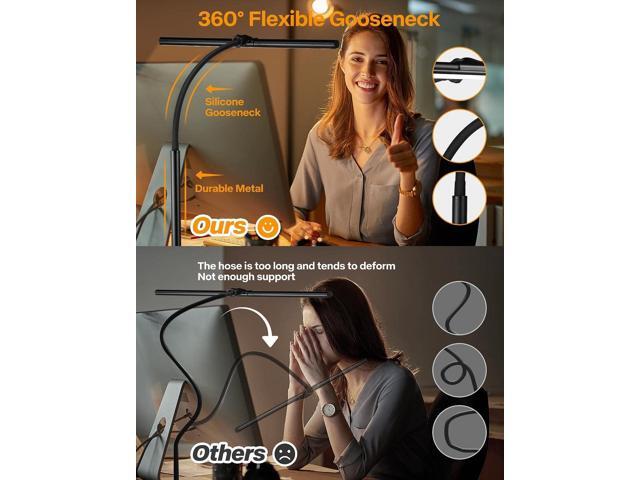 ACNCTOP LED Desk Lamp for Office Home - Eye-Caring Architect Task Lamp 25 Lighting Modes Adjustable Flexible Gooseneck Clamp Light for Workbench...