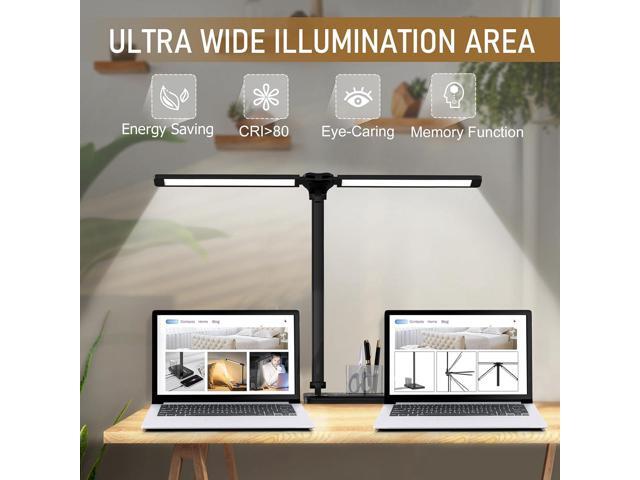 Dimmable LED Desk Lamp with USB Charging Port, 50 Lighting Modes Dual Swing Arm Architect Table Lamp Light Desk Lamp for Home Office Dorm Piano Nail