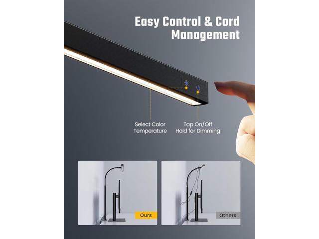 SUPERDANNY LED Desk Lamp for Office Home, Eye-Caring Desk Light with Adjustable Gooseneck, 12W Touch Control Dimmable Brightness, Architect Clamp...
