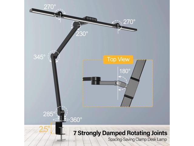 Micomlan Led Desk Lamp with Clamp, Architect Desk Lamp for Home Office with Atmosphere Lighting, 24W Ultra Bright Auto Dimming Computer Light...
