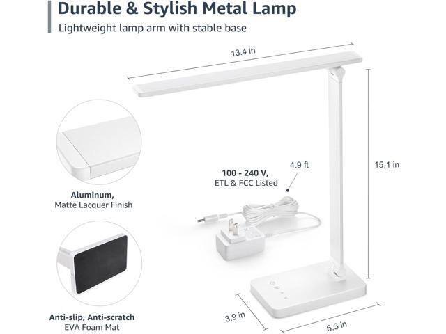 Lepro LED Desk Lamp, Metal Desk Light 9.5W 800lm, Forbes Vetted Best Task Lamp, 5 Color Modes 5 Brightness Level, Dimmable Home Office Desktop Lamp...