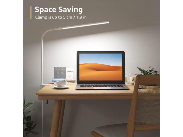 Lepro Desk Lamp with Clamp, LED Reading Lamp with 3 Color Modes 10 Brightness, Dimmable USB Clip on Desk Light with Gooseneck Swing Arm for Bed...