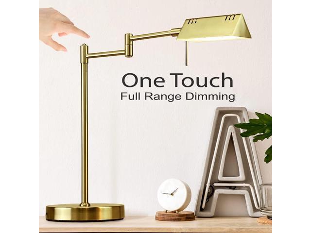 O'Bright LED Pharmacy Table Lamp, Full Range Dimming, 12W LED, 360 Degree Swing Arms, Desk, Reading, Craft, Work Lamp, ETL Tested, Antique Brass...