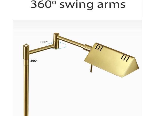 O'Bright LED Pharmacy Table Lamp, Full Range Dimming, 12W LED, 360 Degree Swing Arms, Desk, Reading, Craft, Work Lamp, ETL Tested, Antique Brass...