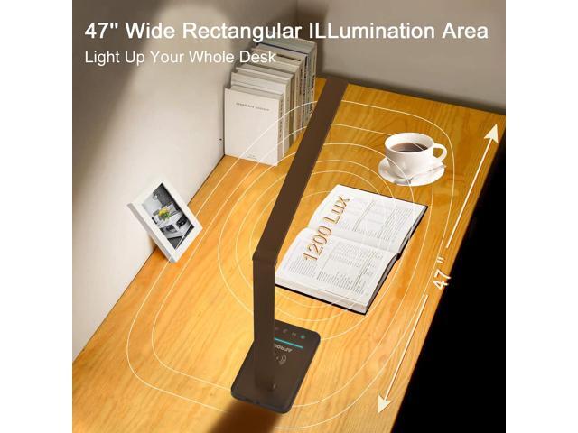 AFROG 8-in-1 4th Gen Multifunctional LED Desk Lamp with 10W Fast Wireless Charger,USB Charging Port,1200Lux Super Bright,5 Lighting Mode,7...