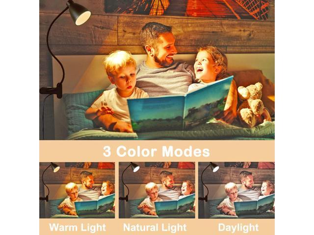 BOHON Desk Lamp 3 Color Modes 10 Brightness Dimmer Reading Light 10W 38 LED Clamp Lamp with Auto Off Timer 360° Flexible Gooseneck Clip on Light...