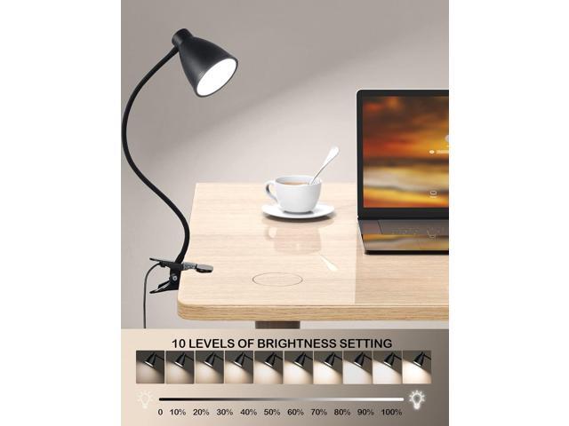 BOHON Desk Lamp 3 Color Modes 10 Brightness Dimmer Reading Light 10W 38 LED Clamp Lamp with Auto Off Timer 360° Flexible Gooseneck Clip on Light...